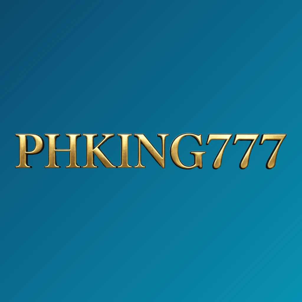 Luxury logo for PHKING777 featuring elegant gold serif typography on a black background with minimal ornament details in a horizontal rectangular wordmark style